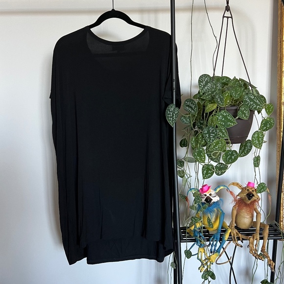 Piko Black Short Sleeve Swing Dress - Picture 2 of 5